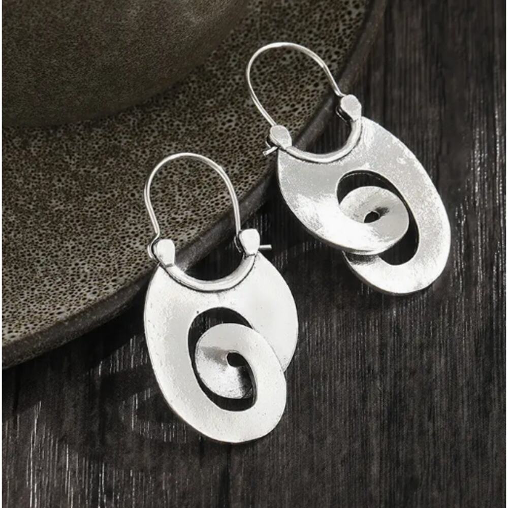 Silver Tone Earrings Boho Dangle Jewelry Gift - Picture 3 of 3